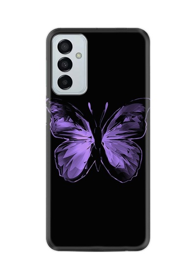 Samsung Samsung Galaxy Uyumlu A04s Kılıf Resimli Desenli Silikon Platinium Series Black Butterfly 1879