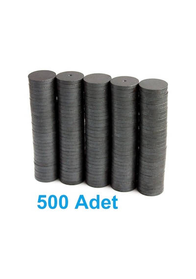500 Ad. 14X3 Yuvarlak Ferrit Mıknatıs, Çok Amaçlı Süsleme Magnet