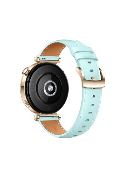 Huawei Watch Gt5 Pro 42mm İle Uyumlu Starlight Gold Metal Tokalı Deri Zarif Şık Kordon