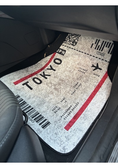 Lüx Oto Halı Paspas Desenli Yıkanabilir Unıversal Her Araca Uyumlu Tokyo