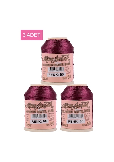 Hubrendy Tedarik 3 Adet Altınbaşak Oya Ve Dantel İpi 20 Gr - Royaleks - No: 080