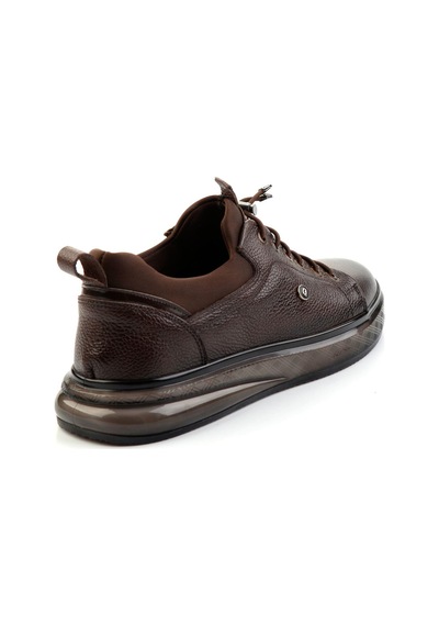 Bambi Kahve Hakiki Deri Erkek Sneaker E01401082240 Kahve