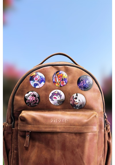Helluva Boss Stolas Blitz Anime Animasyon Çanta Süsü Rozet İğneli Buton Rozet Seti 6 Adet Çok Renkli