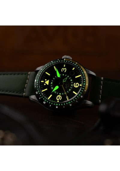 Avı-8 Flyboy Airmaster Gmt Av-4128-03 Otomatik Erkek Kol Saati Altın