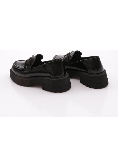 Dgn 170 Kadın Loafer Ayakkabı Siyah Rugan