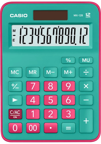 Casio MX-12B-GNRD 12 Haneli Masaüstü Hesap Makinesi