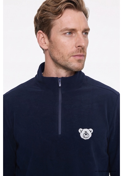 Ac&Co / Altınyıldız Classics Erkek Lacı Anti-pilling Tüylenme Yapmayan Soğuk Geçirmez Standart Fit Bato Yaka Sweatshirt Polar
