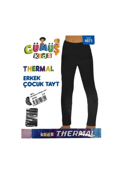 Gümüş Erkek Çocuk Termal Tayt İçlik 4071 - 1 Adet Siyah