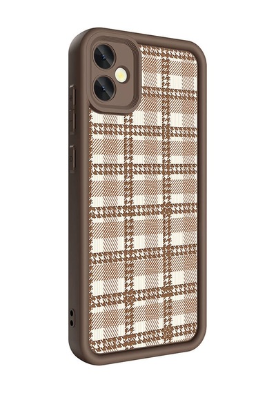 Zore Galaxy Uyumlu A05 Kılıf Kamera Korumalı Baskılı Arka Yüzey Klas Kapak - Açık Kahve Açık Kahve