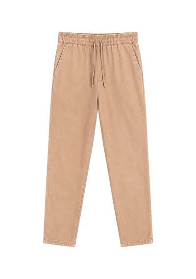 Vadon 1019 Kadın Pamuk Gabardin Lastikli Bel Havuç Kesim Pantolon Camel