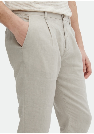 Ramsey Bej Düz Dokuma Jogging Fit Casual %100 Keten Pantolon