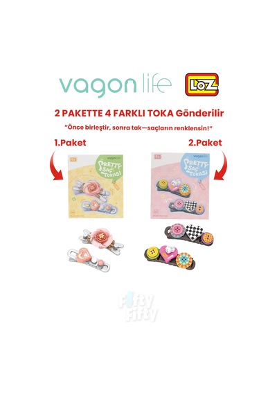 4'lü Saç Toka Seti Önce Birleştir,sonra Tak 2 Paket 4 Adet Gönderilir Yapı Toka Seti Ff 7123-7133