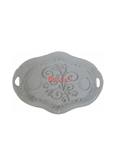 Polyester İşlemeli Tepsi 23x16cm T23