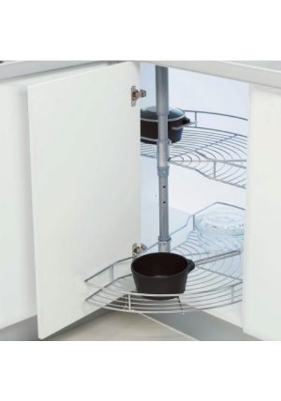 2 Katlı Metal Döner Sepet Kör Köşe Kiler Sistemi Pantry Basket 72 Cm-Üç Çeyrek Sepet