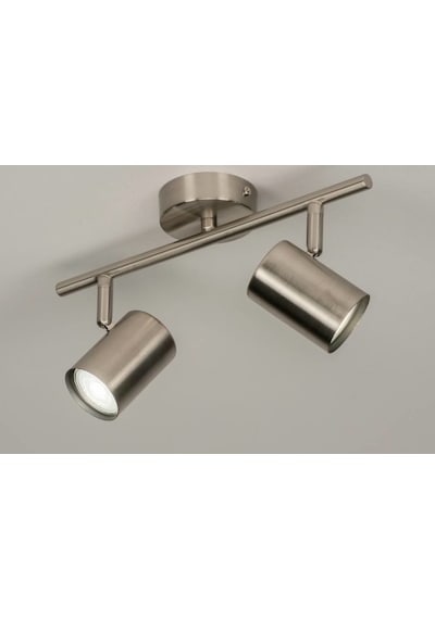 Rsylight Retro Metal İnox 2 Li 180 Derece Hareketli Led Spot Avize Beyaz Ampullü Inox
