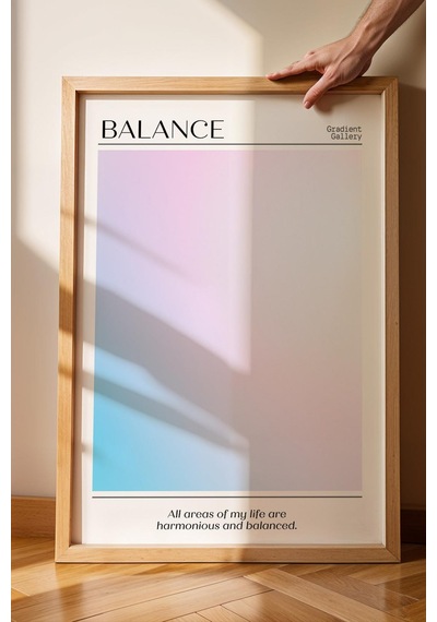Balance Aura Çerçeveli Tablo Mavi Pembe Aura Enerji Renkleri Gradient Gallery