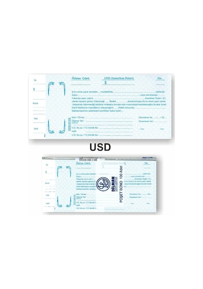 Dilman Dolar Senet Koçanı 100 Lü Paket N11.3473