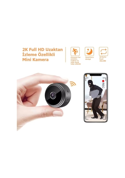 Blue Inter Mini Kamera 1080p Hd Wifi Gizli, Miknatisli