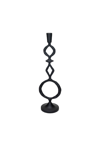 Siyah Metal Dekoratif Mumluk Modern Salon Yemek Masası Konsol Dekoru Altın - Siyah