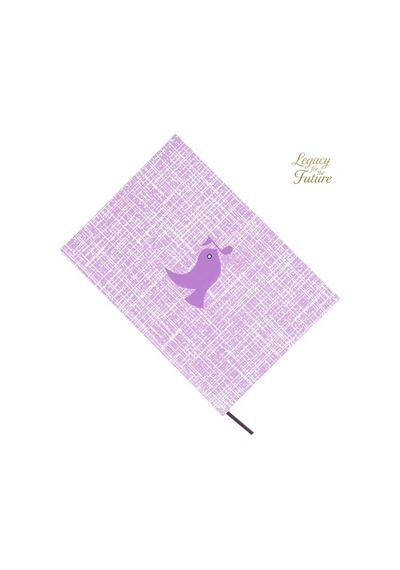 Bidefter Müzik Nota Defteri - Sol Anahtarlı % 100 El Yapımı, El Dikişi, İplik Dikiş Kuşe Ciltli A/5 - Lila