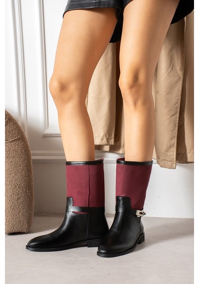 Dabab Shoes Frost Kadın Bordo Cilt Ve Deri Tozu Garnili Metal Toka Detaylı Sıcak Astarlı Kaymaz Taban 3 Cm Topuklu Orta Konç Çizme Dabab Shoes Frost Kadın Bordo Cilt Ve Deri Tozu Garnili Metal Toka Detaylı Sıcak Astarlı Kaymaz Taban 3 Cm Topuklu Orta Konç Çizme