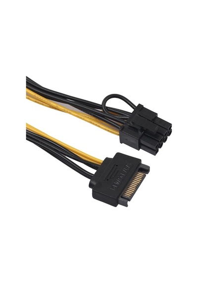 20 cm. SATA Power Erkek To 6+2 Çevirici 8 Pin Dönüştürücü Kablo