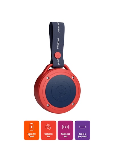 Polosmart Pbs168 Bluetooth 5.1 Hoparlör 3w Type-c Şarjlı Taşınabilir 400 Mah Speaker Kırmızı