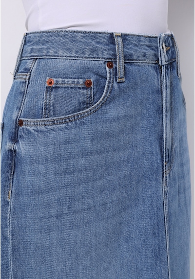 Colin's Colins Slim Fit Düz Düğmeli Kadın Mavi Etek Cl1075299 Q1.v1 Dn44400 Denim