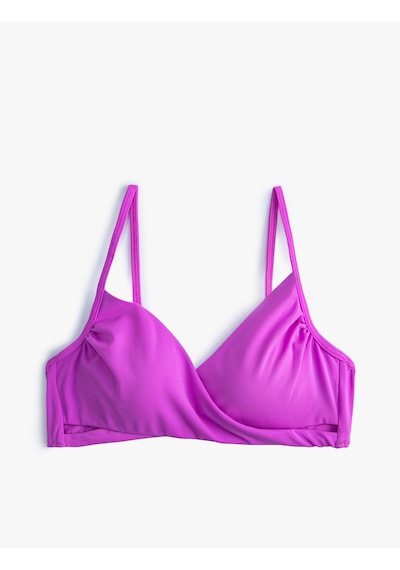 Koton Drapeli Bikini Üstü Pedli Astarlı Mor 4sak10087mm Mor