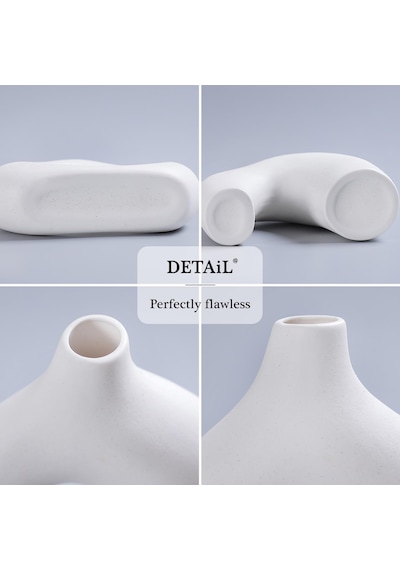 Modern Minimalist Bohem Dekor İçin 2'li Beyaz Seramik Vazo Seti, Pampa Çimi İçin Yuvarlak Mat Donut Vazolar - Oturma Odası, Yemek Masası, Ofis Yatak Odası Raf Dekoru Noel Günü Hediyeleri İçin Diğer Modern Minimalist Bohem Dekor İçin 2'li Beyaz Seramik Vazo Seti, Pampa Çimi İçin Yuvarlak Mat Donut Vazolar - Oturma Odası, Yemek Masası, Ofis Yatak Odası Raf Dekoru Noel Günü Hediyeleri İçin Diğer