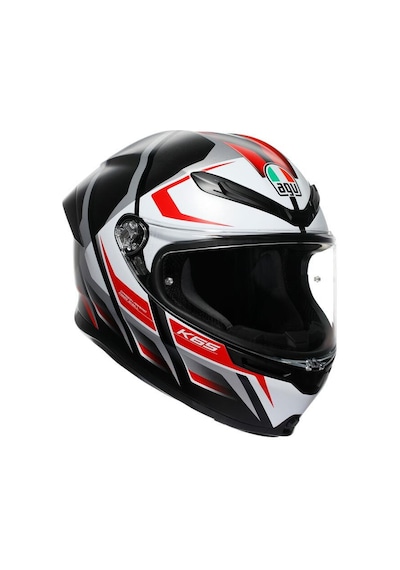 Agv Kapalı K6 S MPLK Karve Mat Siyah Wht Kırmızı Configuration  Motosiklet Kaskı.