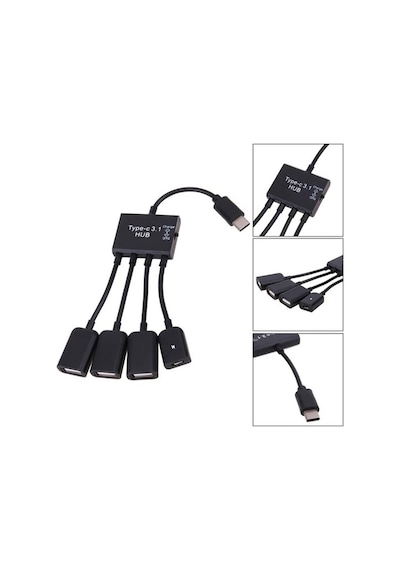 Type C Usb 3.1 Usb 4 In 1 Otg ve Şarj Kablosu Type C Usb 2.0 Otg
