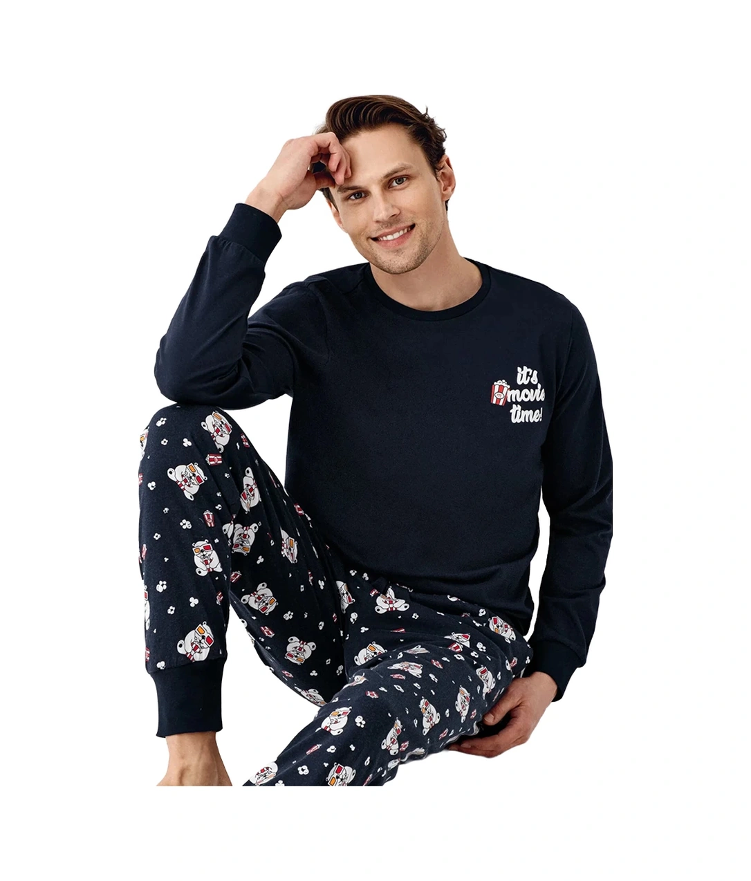 Rolypoly Rp3676-s Baba Oğul Kışlık İkili Pijama Takım Baba Denizci Mavisi