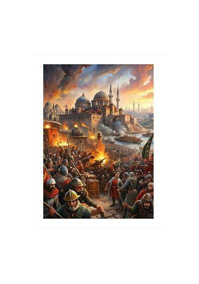 Savaş Temalı Osmanlı Model Ahşap Tablo 35cm X50cm