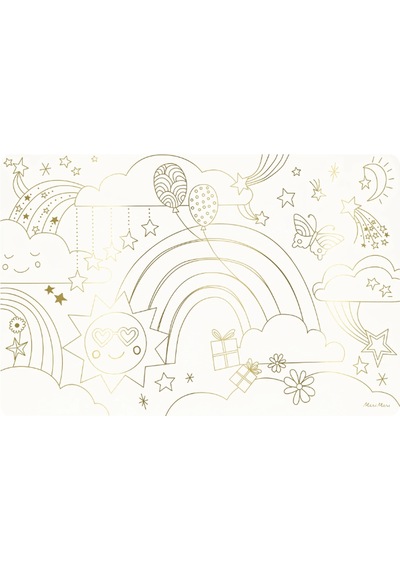 Meri Meri - Happy Icons Colouring Placemats - Mutlu Semboller Boyama Amerikan Servisleri X8