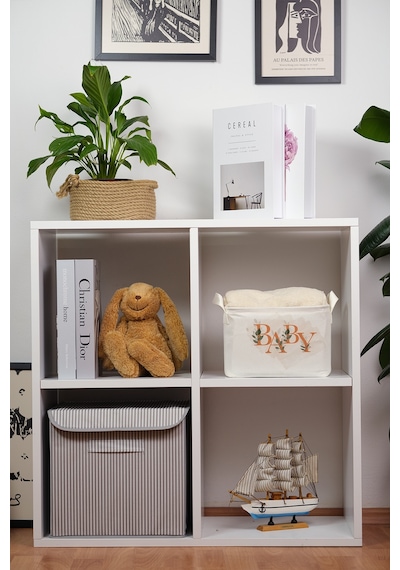Baby Baskılı Dikdörtgen Katlanabilir Organizer Sepet 25 X 14 X 18