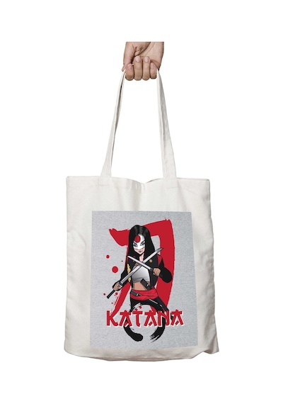 Art Hediye Katana Suicide Squad İki Tarafı Kalıcı Baskılı Yıkanabilir Okul Plaj Omuz Bez Çantası Çok Renkli