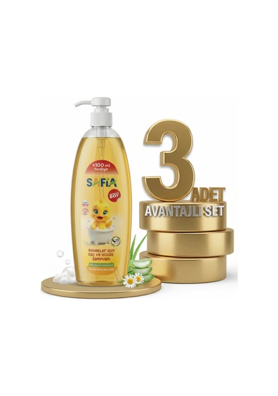Safia Bebek İçin Saç Ve Vücut Şampuanı 3x750 Ml