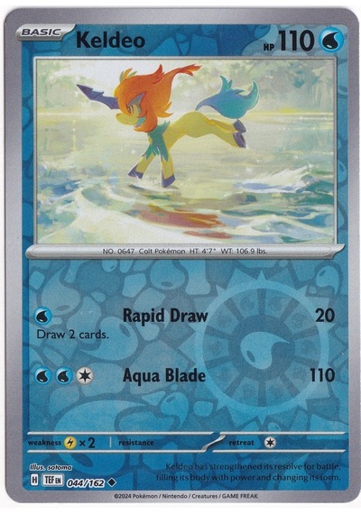 Keldeo Reverse Holo 044/162 - Temporal Forces - Pokemon Kartı Mint