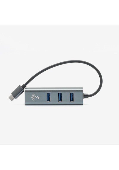 Lexroo Type-c To Lan Ve 3x Usb Alüminyum Adaptör Gri