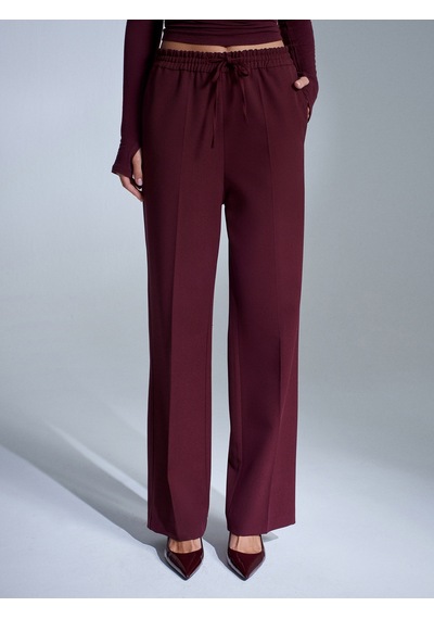 Dilvin 72209 Beli Lastikli Pantolon-bordo Bordo