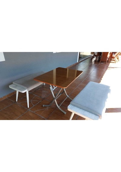 Dekoratif Katlanır Masa Bahçe Ve Çalışma Masası 60 90 Ceviz