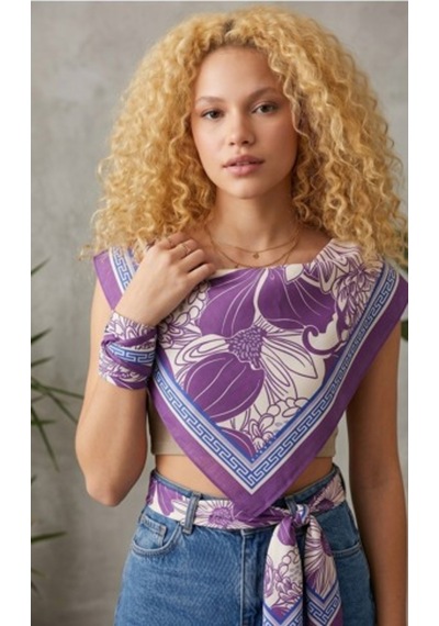 Sisley Flora Bandana/fular -2014-47 47 Mor