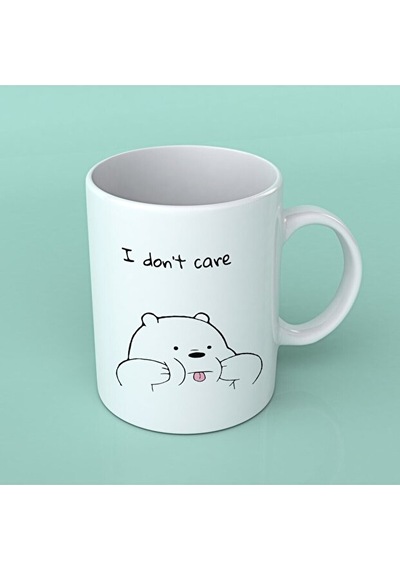 I Dont Care Eğlenceli Kupa Bardak Beyaz