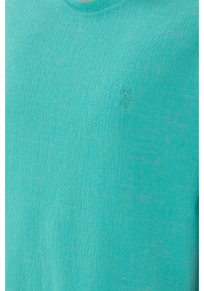 U.S. Polo Assn. Erkek Comfort Fit Bisiklet Yaka Mint Jakarlı İnterlok Tişört 50308448-VR090 U.S. Polo Assn. Erkek Comfort Fit Bisiklet Yaka Mint Jakarlı İnterlok Tişört 50308448-VR090