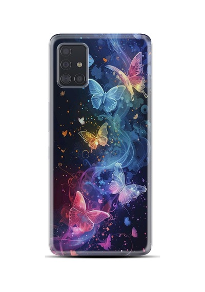 Samsung Samsung Galaxy Uyumlu A31 Kılıf Boutique Baskılı Resimli Neon Kelebekler Pcode -092