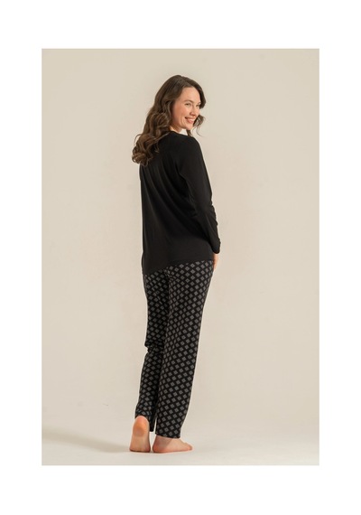 Angbutik Pierre Cardin Pc9289-x Kadın Uzun Kollu Pijama Takımı Siyah