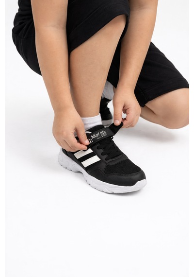 Adımist Çocuk Ortopedik Cırtlı Hafif Unisex Sneaker Spor Ayakkabı Maf Cırtlı Siyah