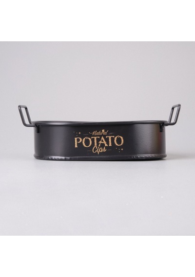 Mini Oval Patates & Cips Sunumluk - 21x13 Cm Çok Renkli