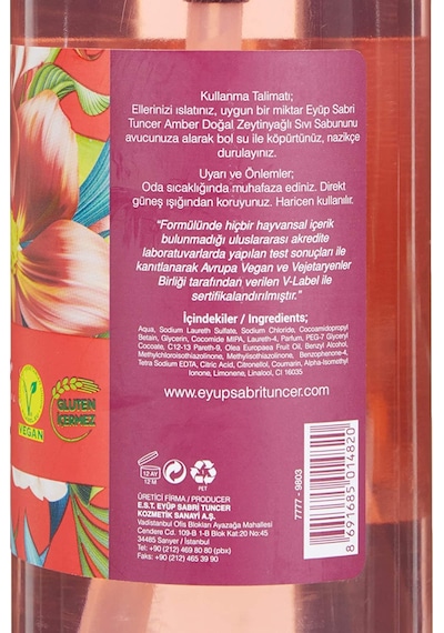 Eyüp Sabri Tuncer Amber Doğal Zeytinyağlı Sıvı Sabun 2 x 500 ML